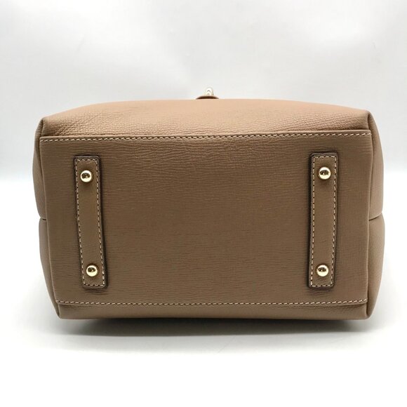 Dooney & Bourke Mushroom Pebbled Grain Leather Logo Lock Shoulder Bag - Picture 5 of 12